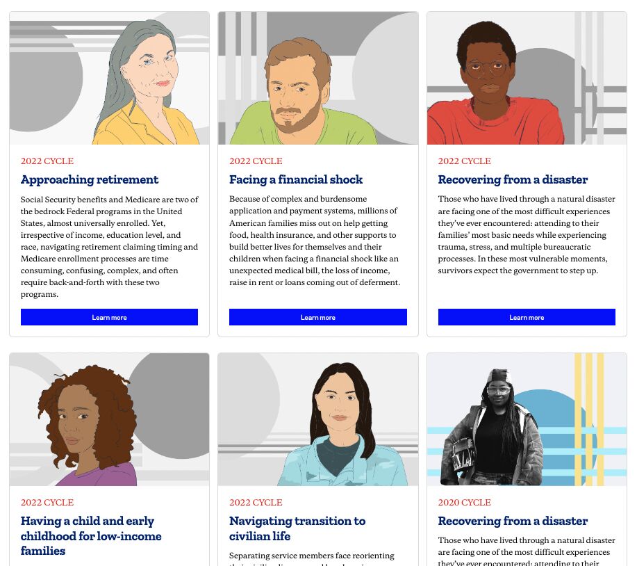 Federal government life scenarios project